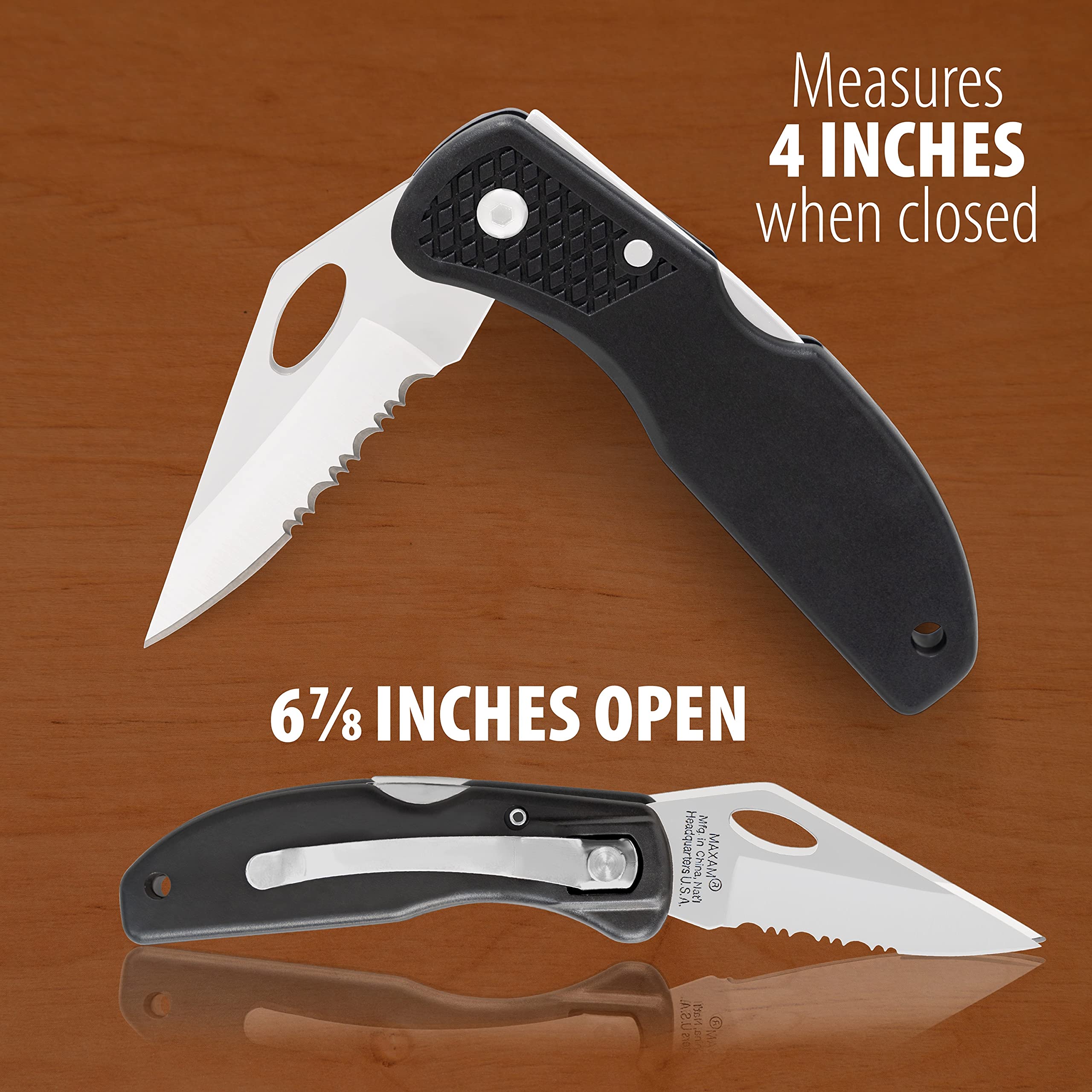 Amazon.com: Maxam Lockback 7 (Open) Inch Pocket Knife - Stainless